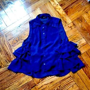 Ruffled baby doll shirt.